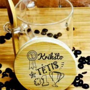 Stiklinis puodelis Tėtis Šeimos Karalius