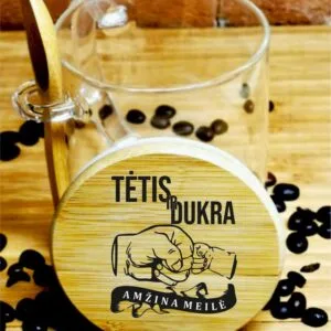 Stiklinis puodelis Tėtis Šeimos Karalius