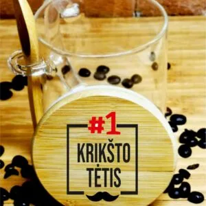 Stiklinis puodelis Tėtis Šeimos Karalius