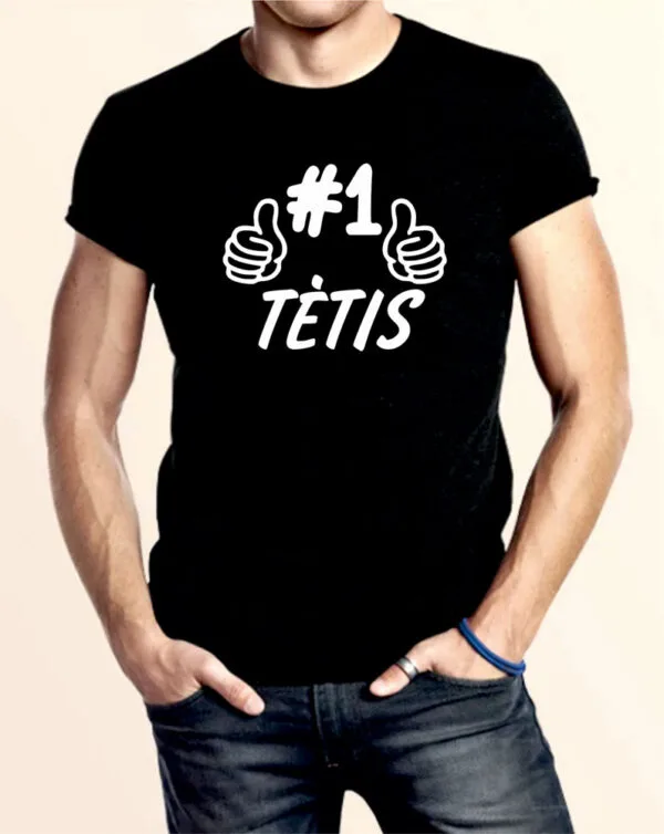 Marškinėliai juodi „Tėtis Nr. 1“