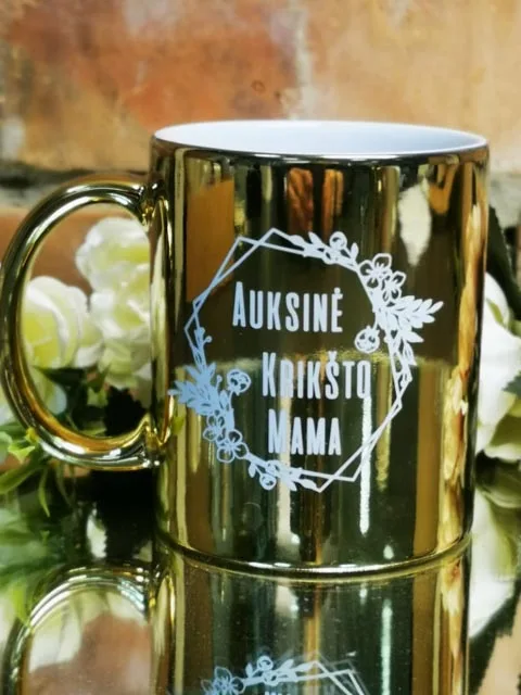 Puodelis "Auksinė krikšto mama"