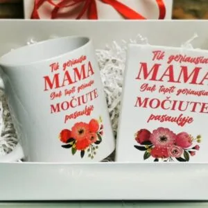 Rinkinukas žvakė ir puodelis Mama Močiutė