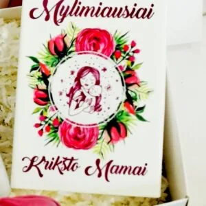 Rankų darbo žvakė Mylimiausiai krikšto mamai