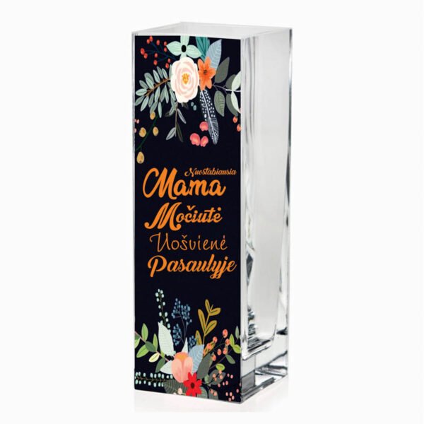 Stiklinė spalvota vaza Mama uošvė 30cm