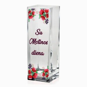 Stiklinė vaza spalvota Su motinos diena