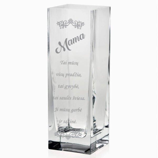 Stiklinė vaza mama pražia 30cm