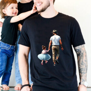 Vyriški marškinėliai spalvoti "Tėtis su dukryte"