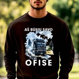 Juodos spalvos džemperis Mercedes aš būsiu savo ofise