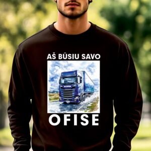 Juodos spalvos džemperis Scania aš būsiu savo ofise