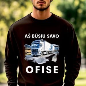 Juodos spalvos džemperis Volvo aš būsiu savo ofise