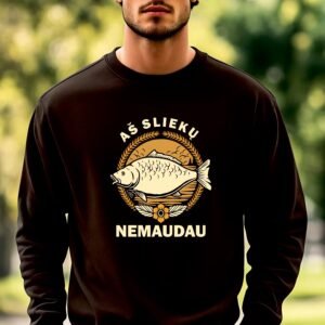 Juodos spalvos džemperis Aš sliekų nemaudau