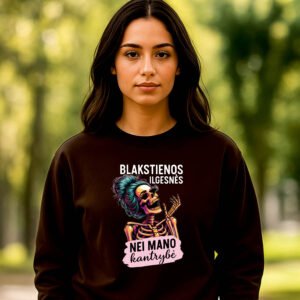 Juodos spalvos džemperis Blakstienos ilgesnės nei kantrybė