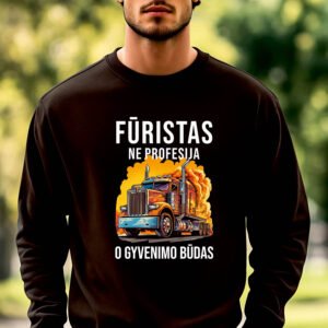 Juodos spalvos džemperis Fūristas ne profesija