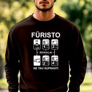 Juodos spalvos džemperis Fūristo reikalai