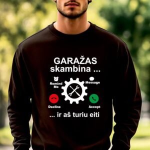 Juodos spalvos džemperis Garažas man skambina