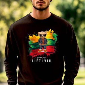 Juodos spalvos džemperis Garbė būti Lietuviu meškis