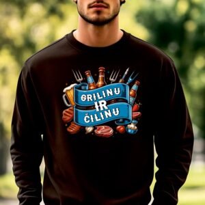 Juodos spalvos džemperis Grilinu ir čilinu