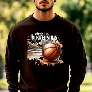 Juodos spalvos džemperis Galvoje tik krepšinis