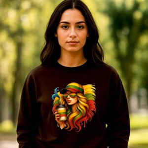 Juodos spalvos džemperis Lietuvaitė su kava