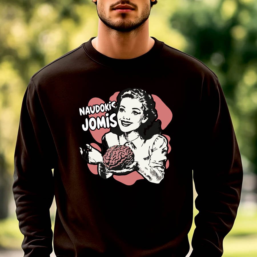 Juodos spalvos džemperis Naudokis Jomis