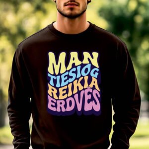 Juodos spalvos džemperis Man tiesiog reikia erdvės