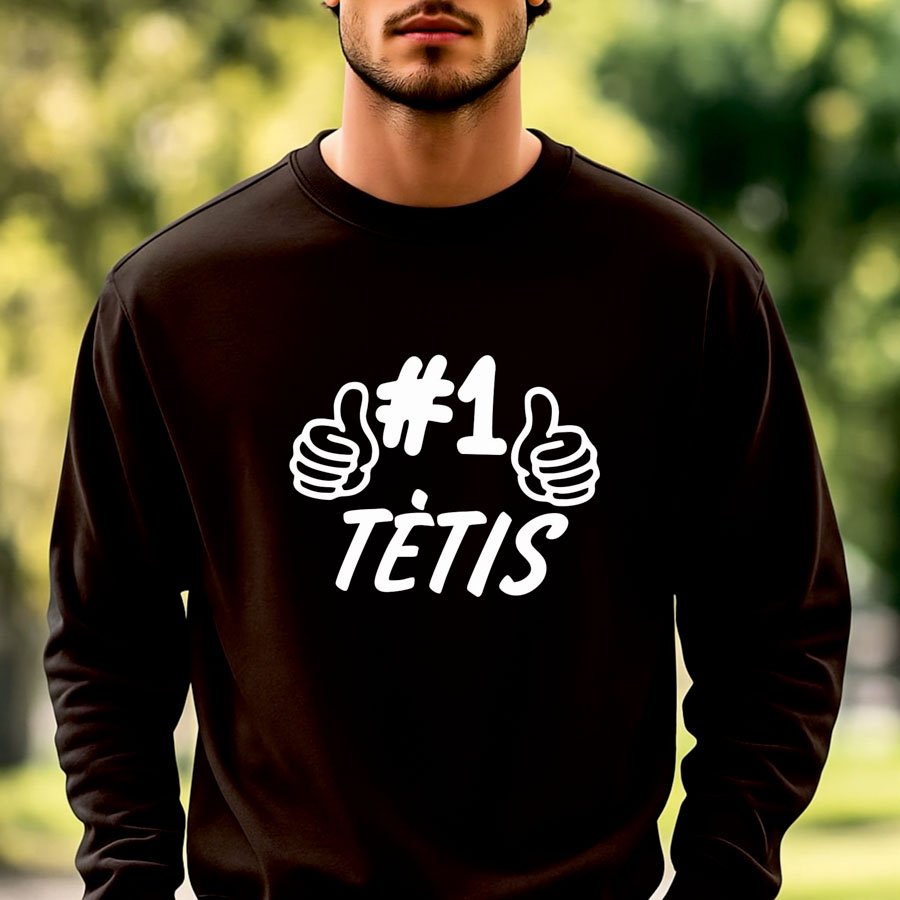 Juodos spalvos džemperis Tėtis #1