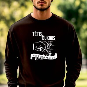 Juodos spalvos džemperis Tėtis ir dukros tikra meilė