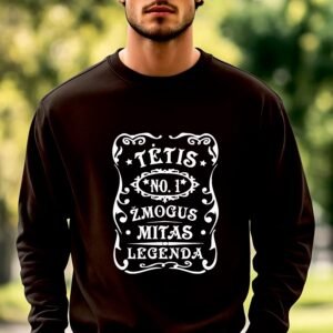Juodos spalvos džemperis Tėtis mitas legenda