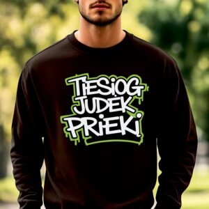 Juodos spalvos džemperis Tiesiog judėk į priekį